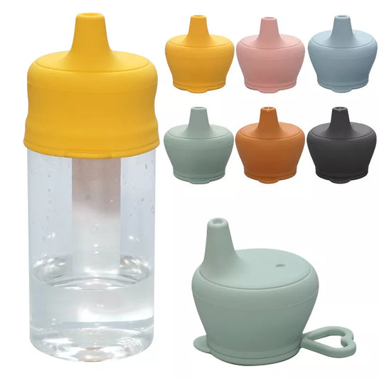 Food Grade Silicone Baby Feeding Mug Lid Fashion Infant Drinkware Sippy Cups For Toddlers & Kids With Straw Cup