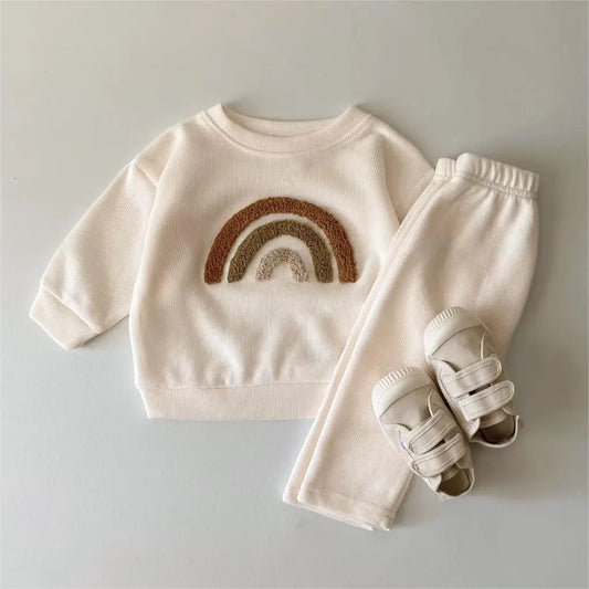 2023 South Korea Two Piece Casual Autumn Infant Set Boys and Girls Casual Long Sleeve Top+Loose Pants Newborn Baby Clothing Set