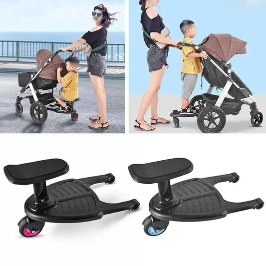 Children Stroller Pedal Adapter Stroller Accessorie Second Children Auxiliary Trailer Twins Scooter Kid Standing Plate with Seat