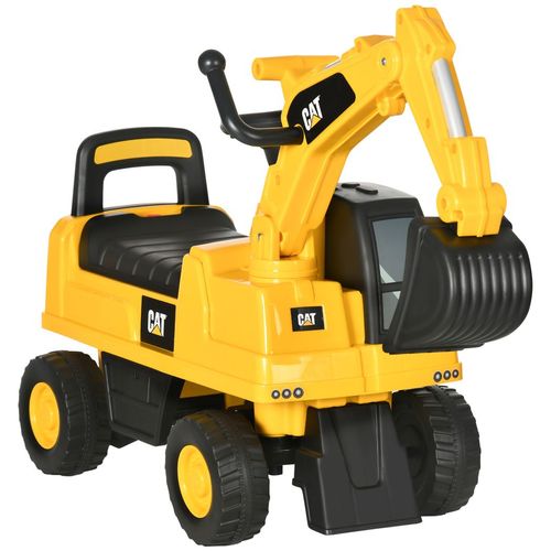 HOMCOM CAT-Branded Children's Construction Ride-On Digger with Shovel, Suitable for Ages 1-3.